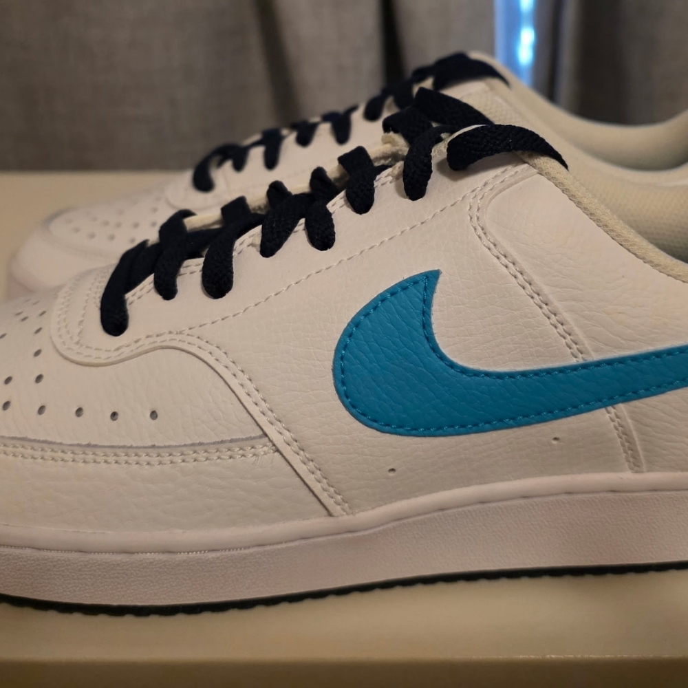 Nike Dunk LoWhite and Blue Athletic Shoes